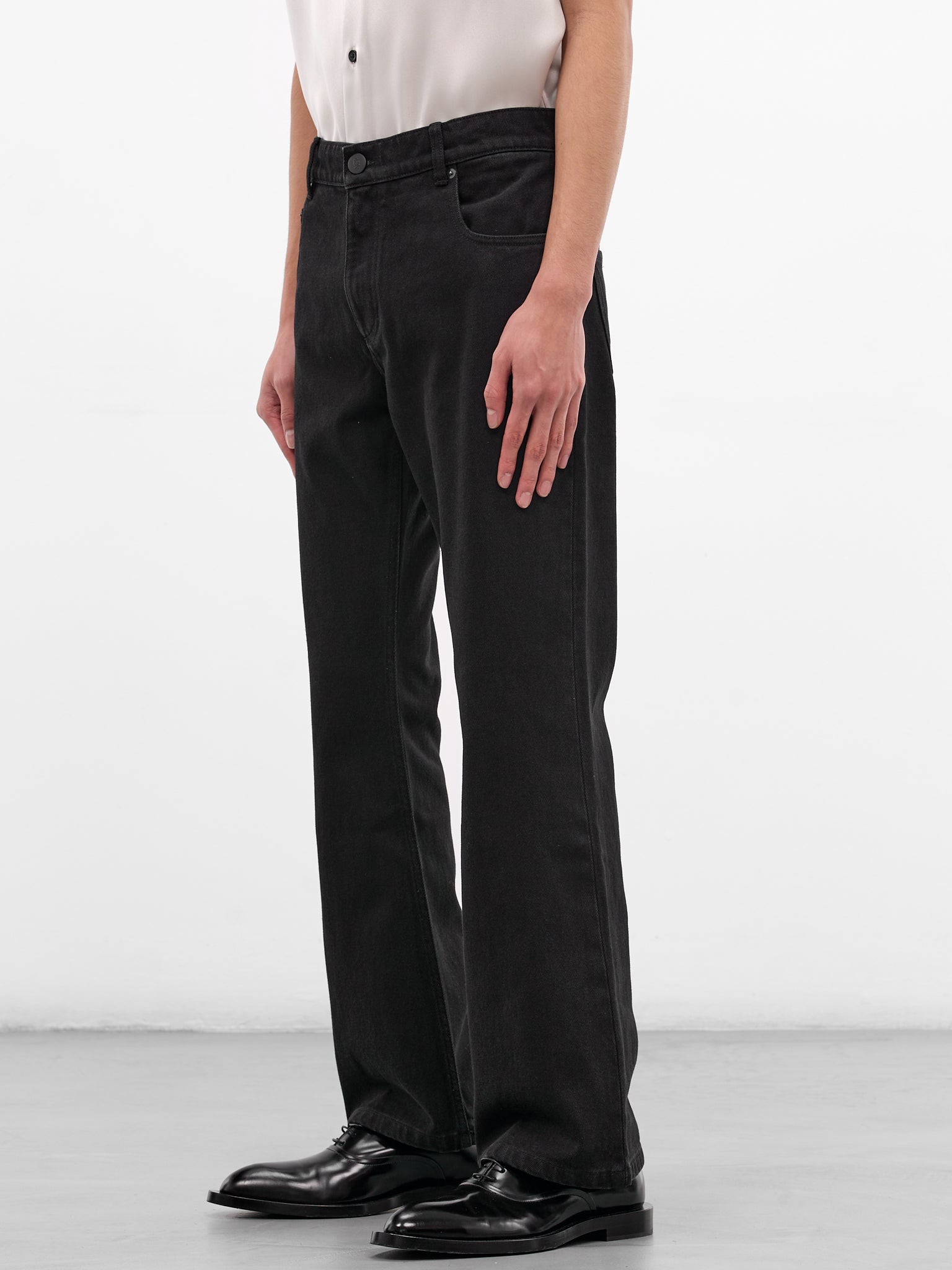 Black Organic Denim Flared Jeans (JE01-BLACK)