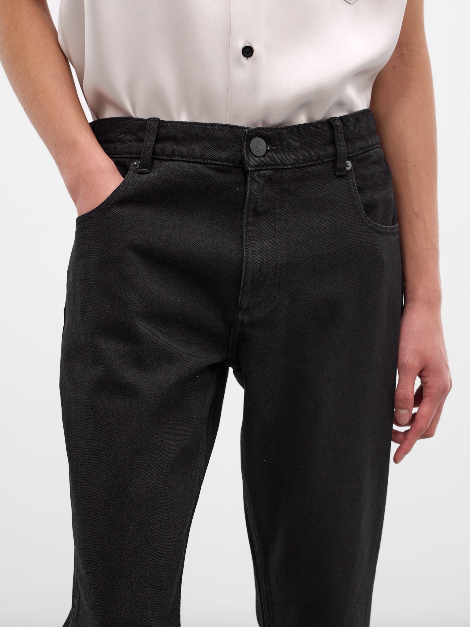 Black Organic Denim Flared Jeans (JE01-BLACK)