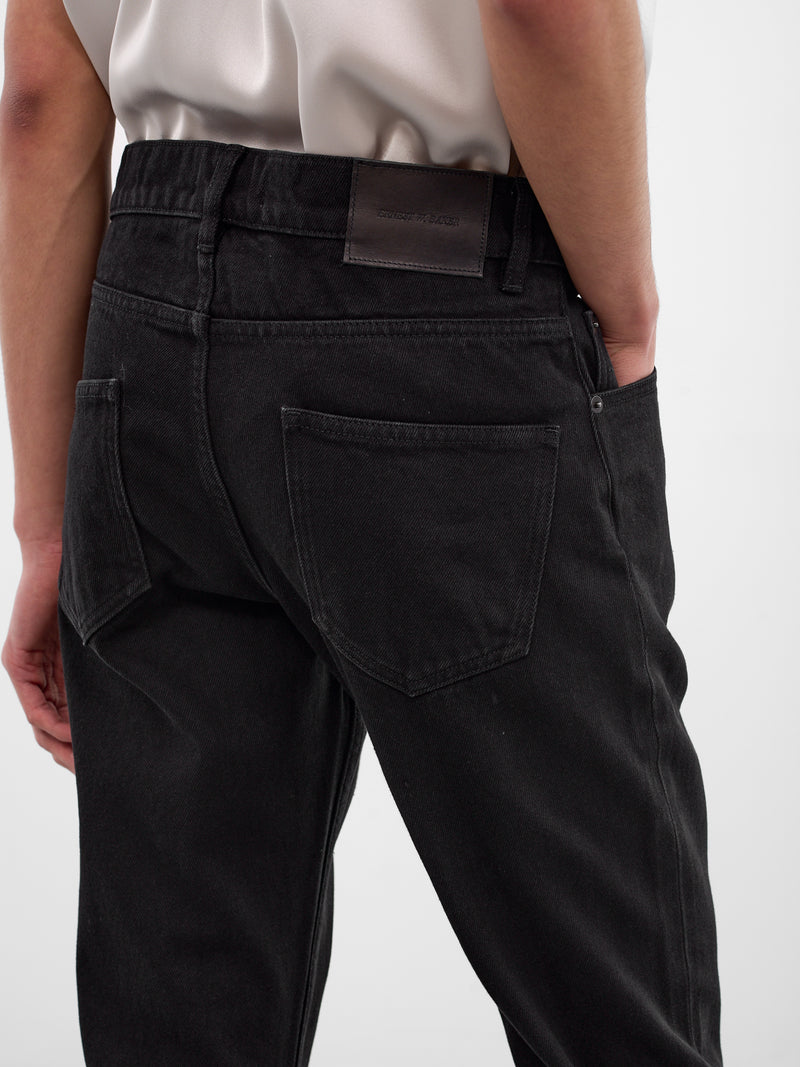 Black Organic Denim Flared Jeans (JE01-BLACK)