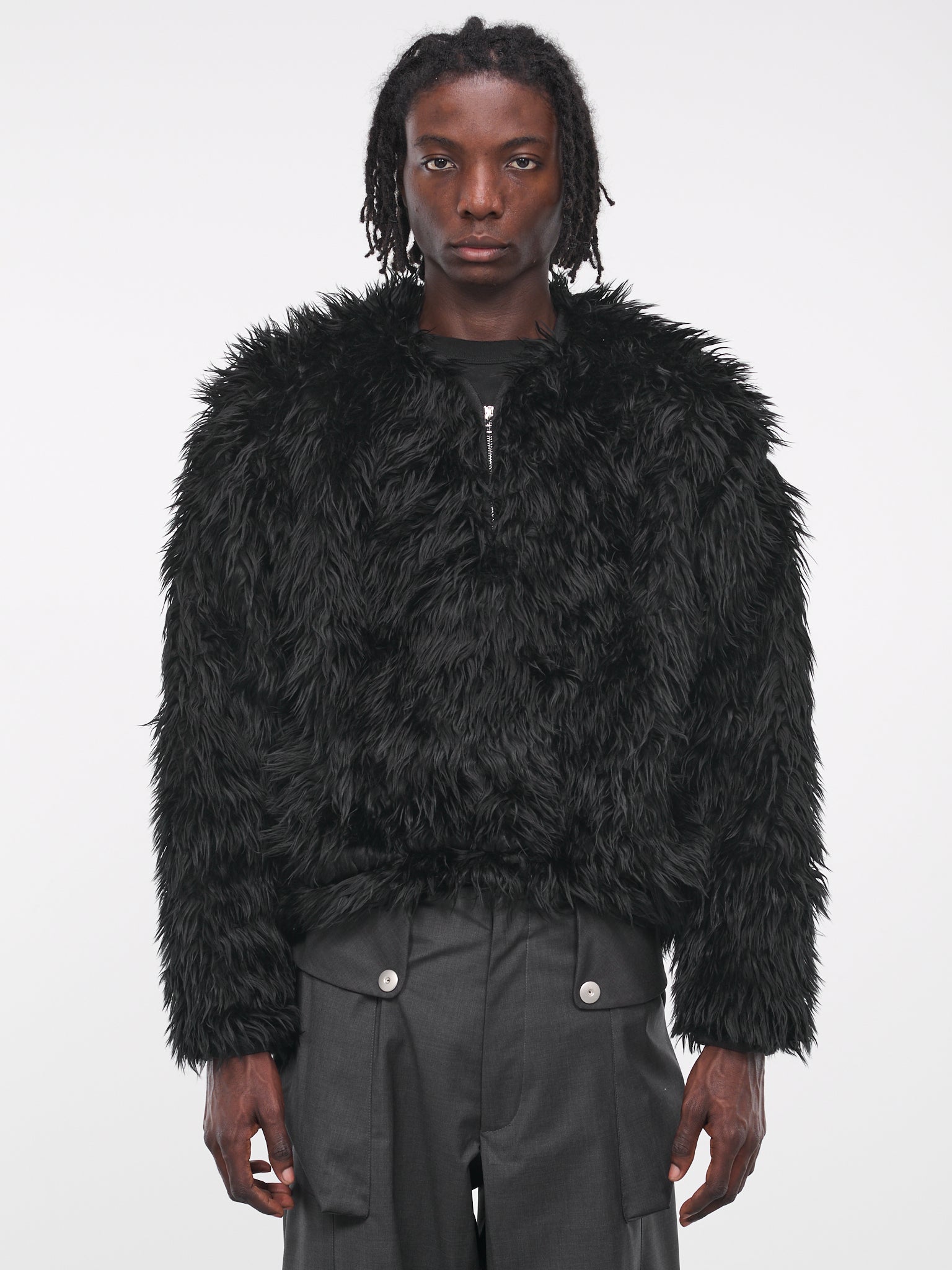 Faux Fur Pullover (JER-105-01-BLACK)