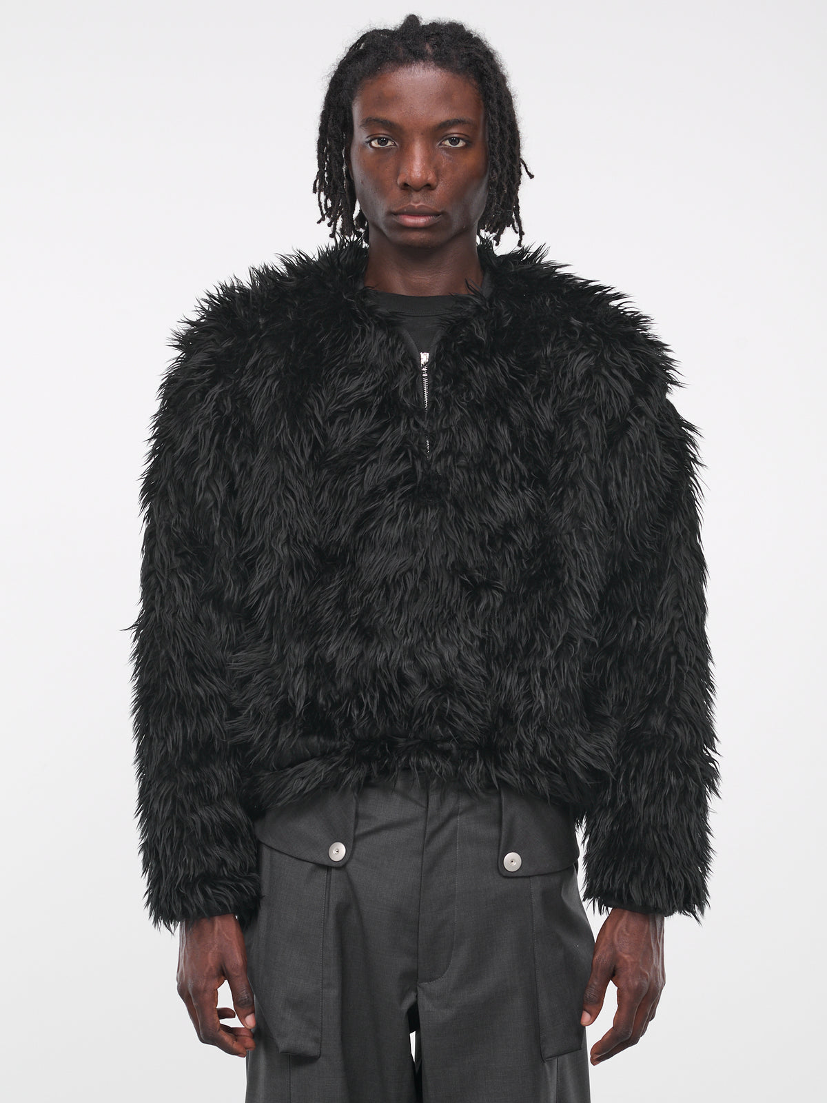 Faux Fur Pullover (JER-105-01-BLACK)