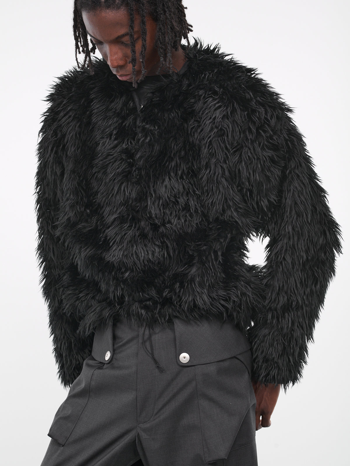 Faux Fur Pullover (JER-105-01-BLACK)