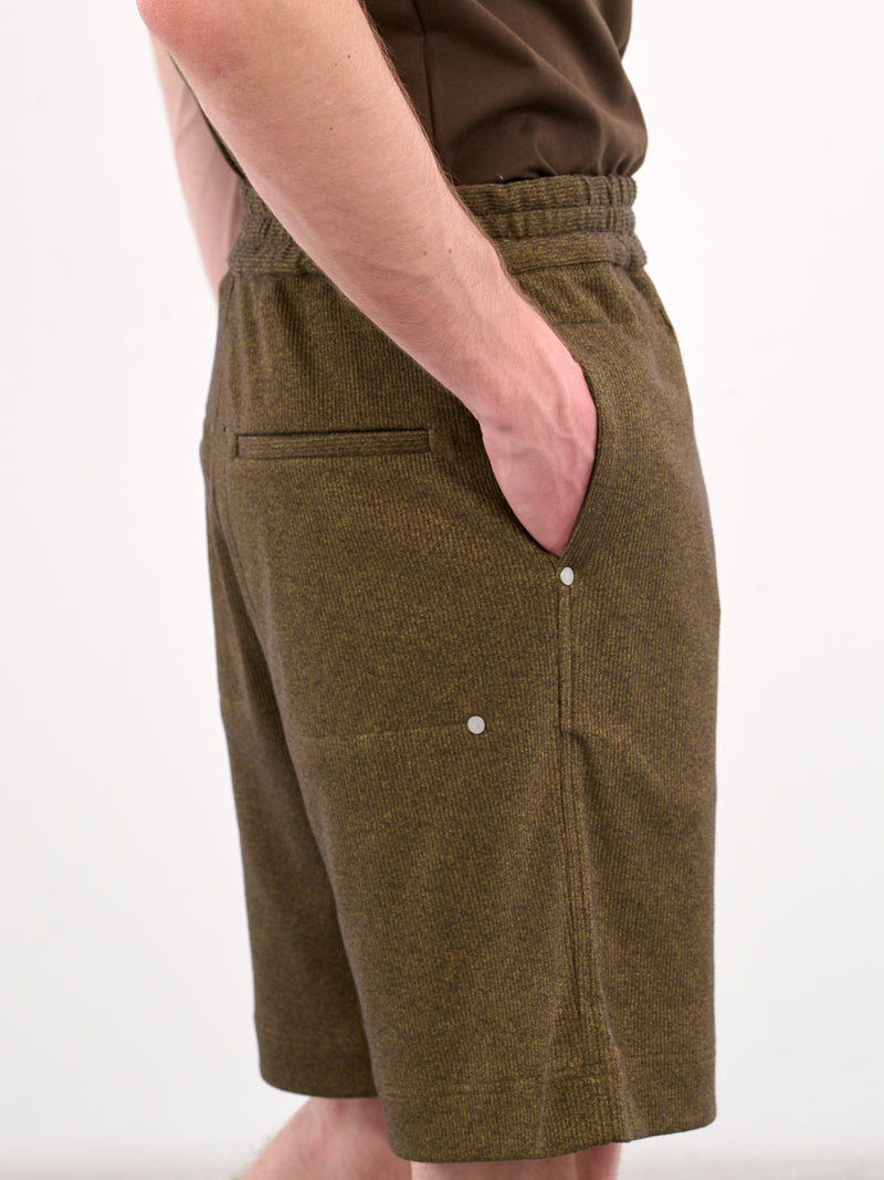 Rivet Elasticated Lounge Shorts (JER-110-03-DIRTY-YELLOW)
