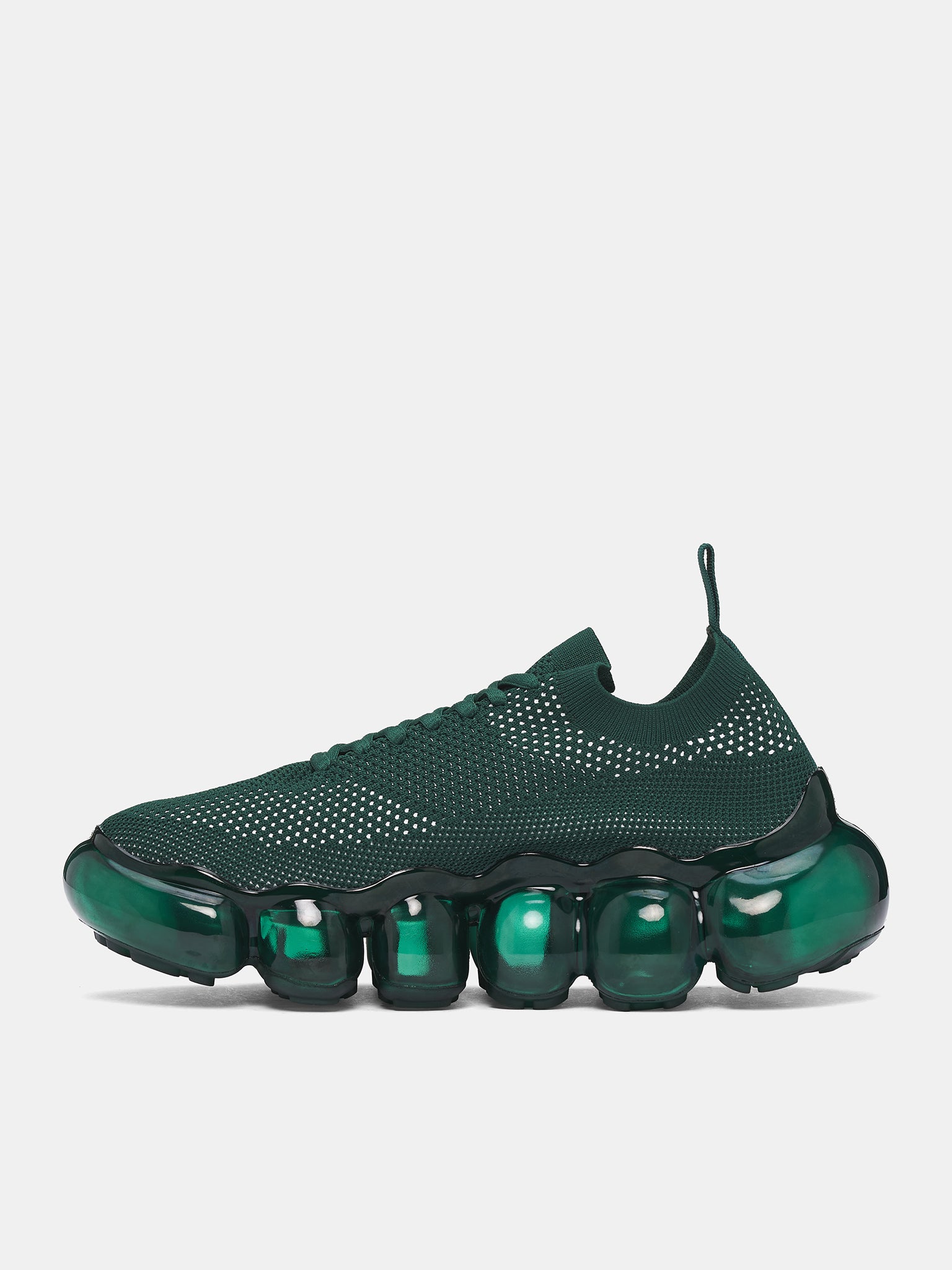 GROUNDS Green Knit Jewelry Sneakers | H.Lorenzo - side