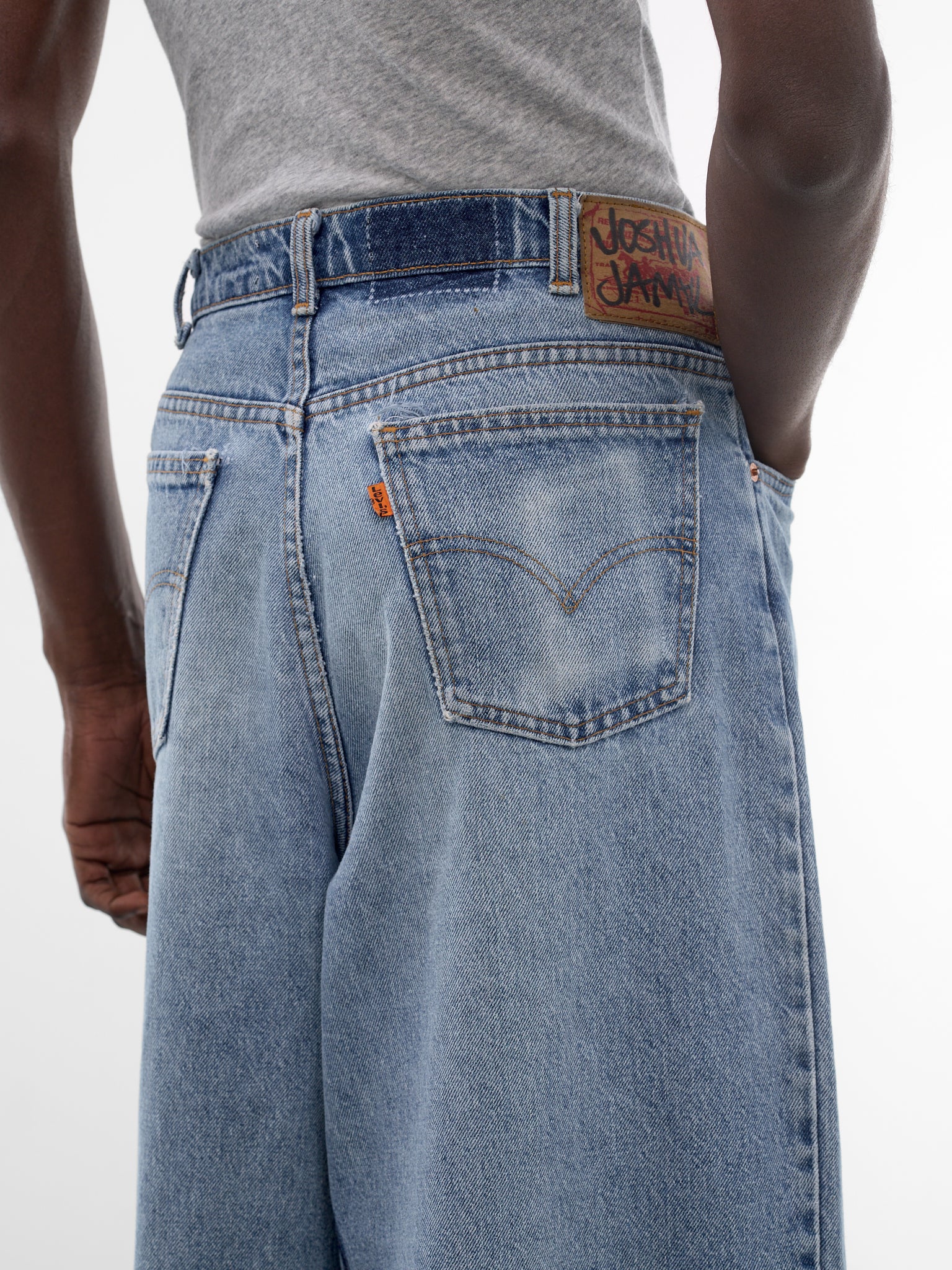 Blue Distressed Denim NBHD Shorts (JJ-002-26-LIGHT-WASH-BLUE)