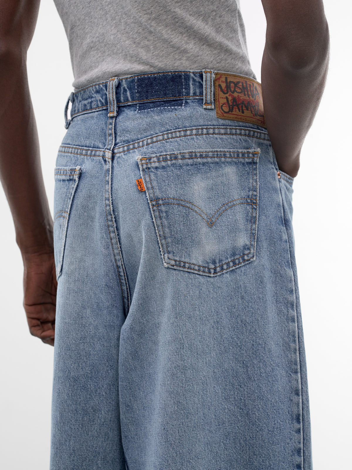 Blue Distressed Denim NBHD Shorts (JJ-002-26-LIGHT-WASH-BLUE)