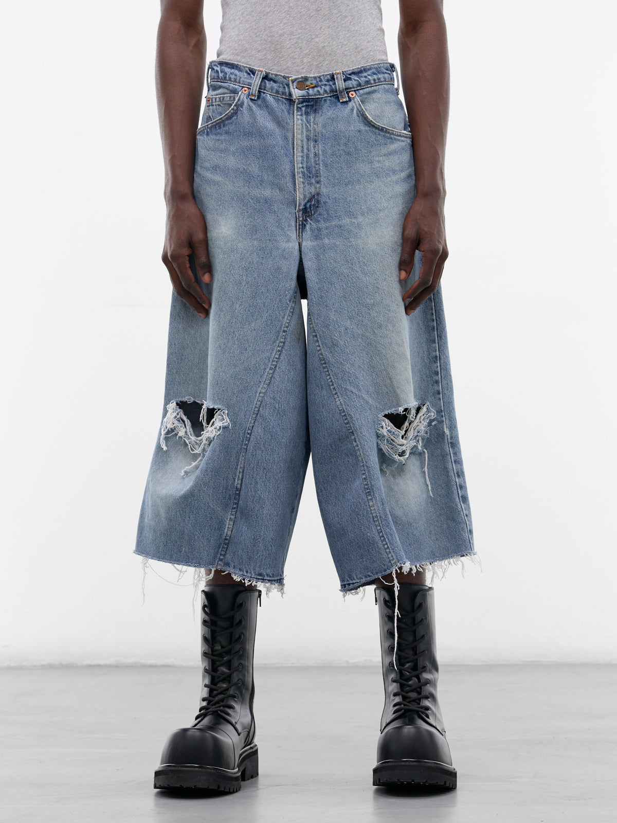 Blue Distressed Denim NBHD Shorts (JJ-002-26-LIGHT-WASH-BLUE)