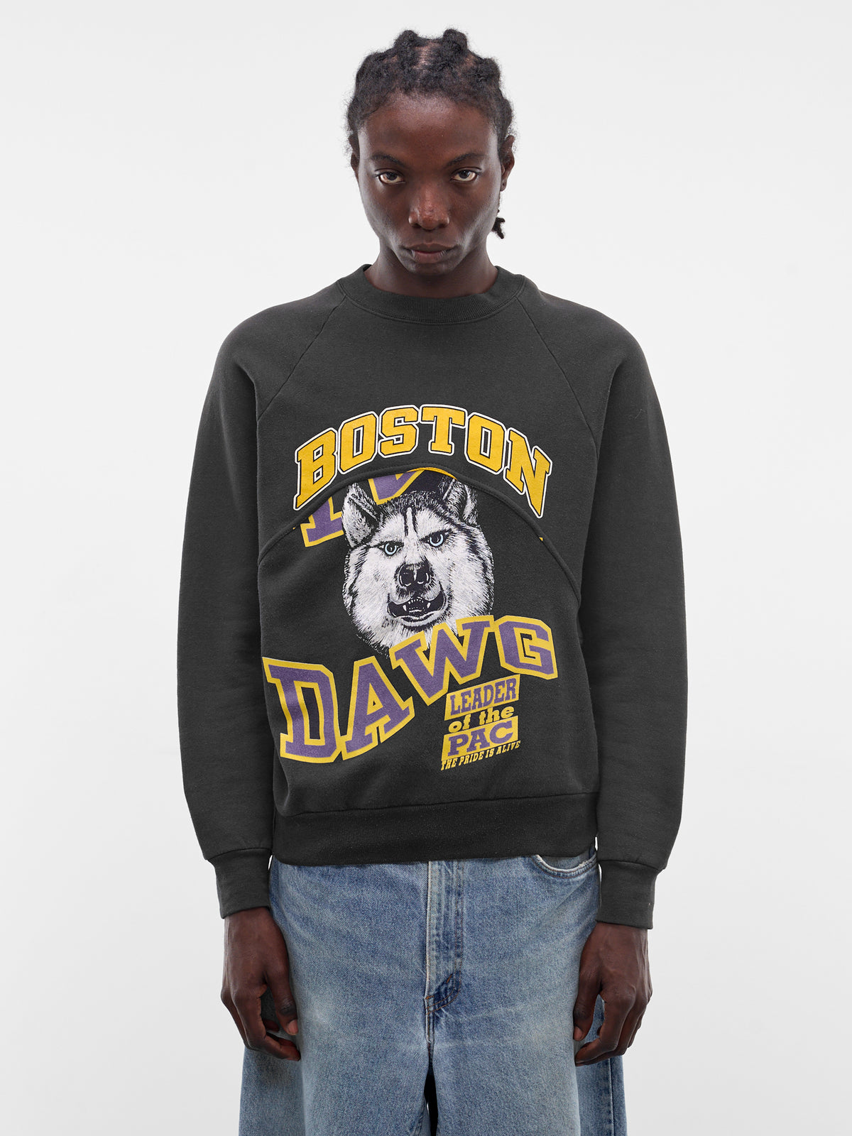 Black Upcycled Wave Graphic Sweatshirt (JJ-002-38-BLACK)