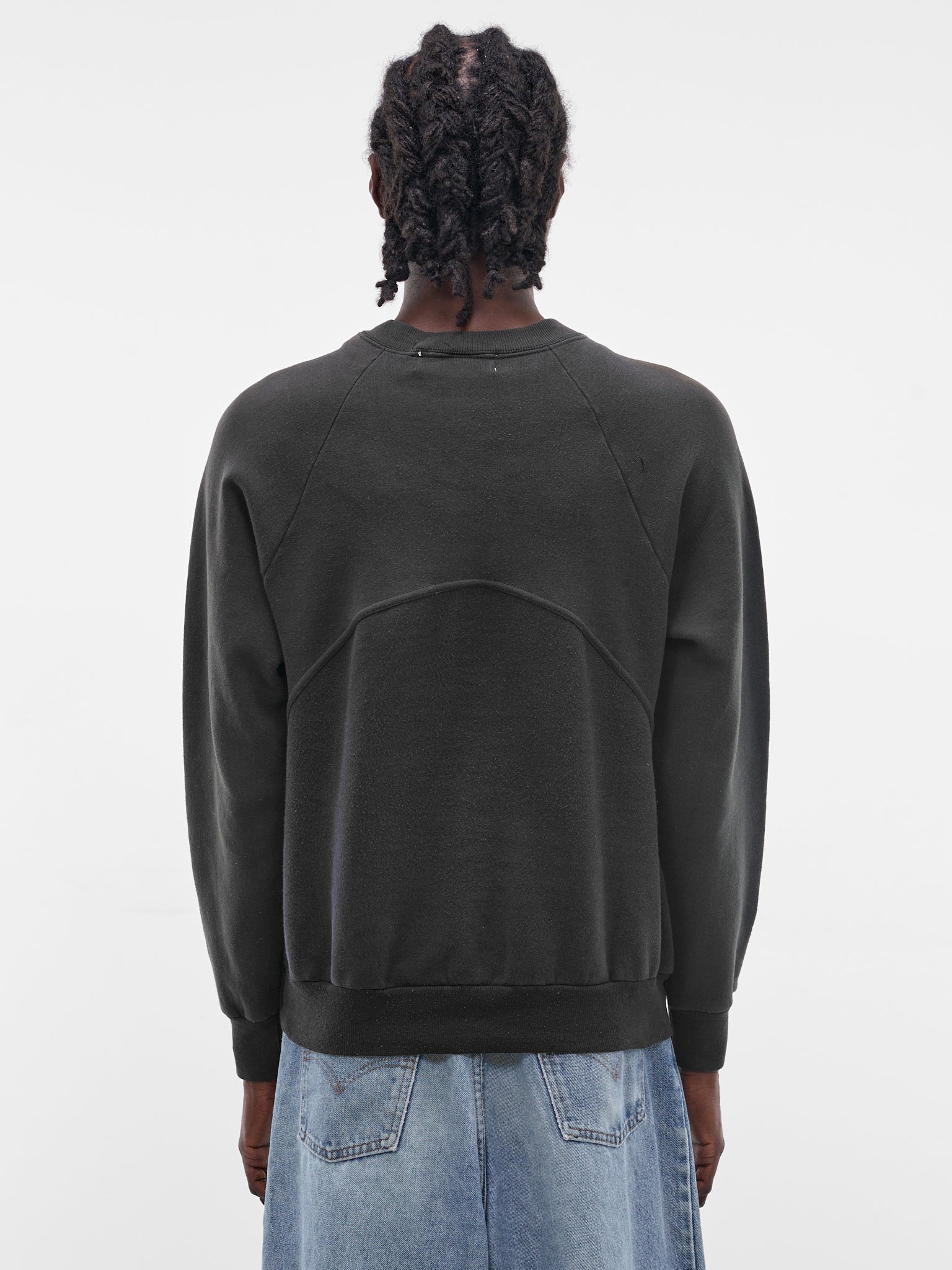 Black Upcycled Wave Graphic Sweatshirt (JJ-002-38-BLACK)