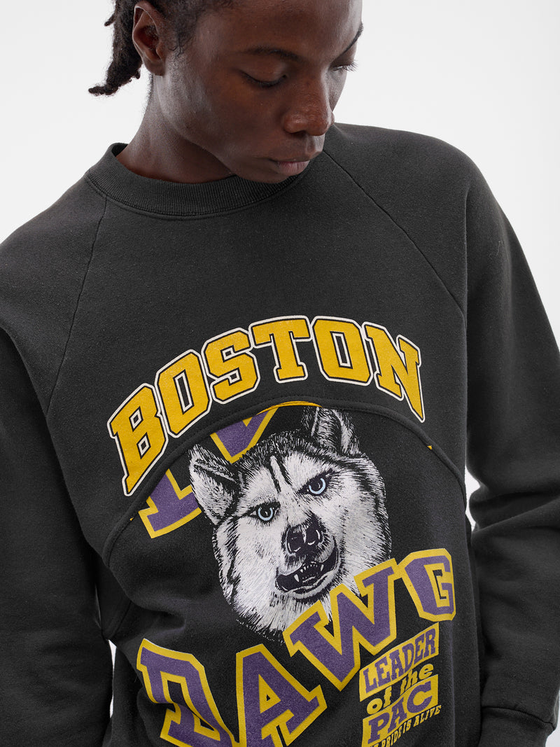 Black Upcycled Wave Graphic Sweatshirt (JJ-002-38-BLACK)