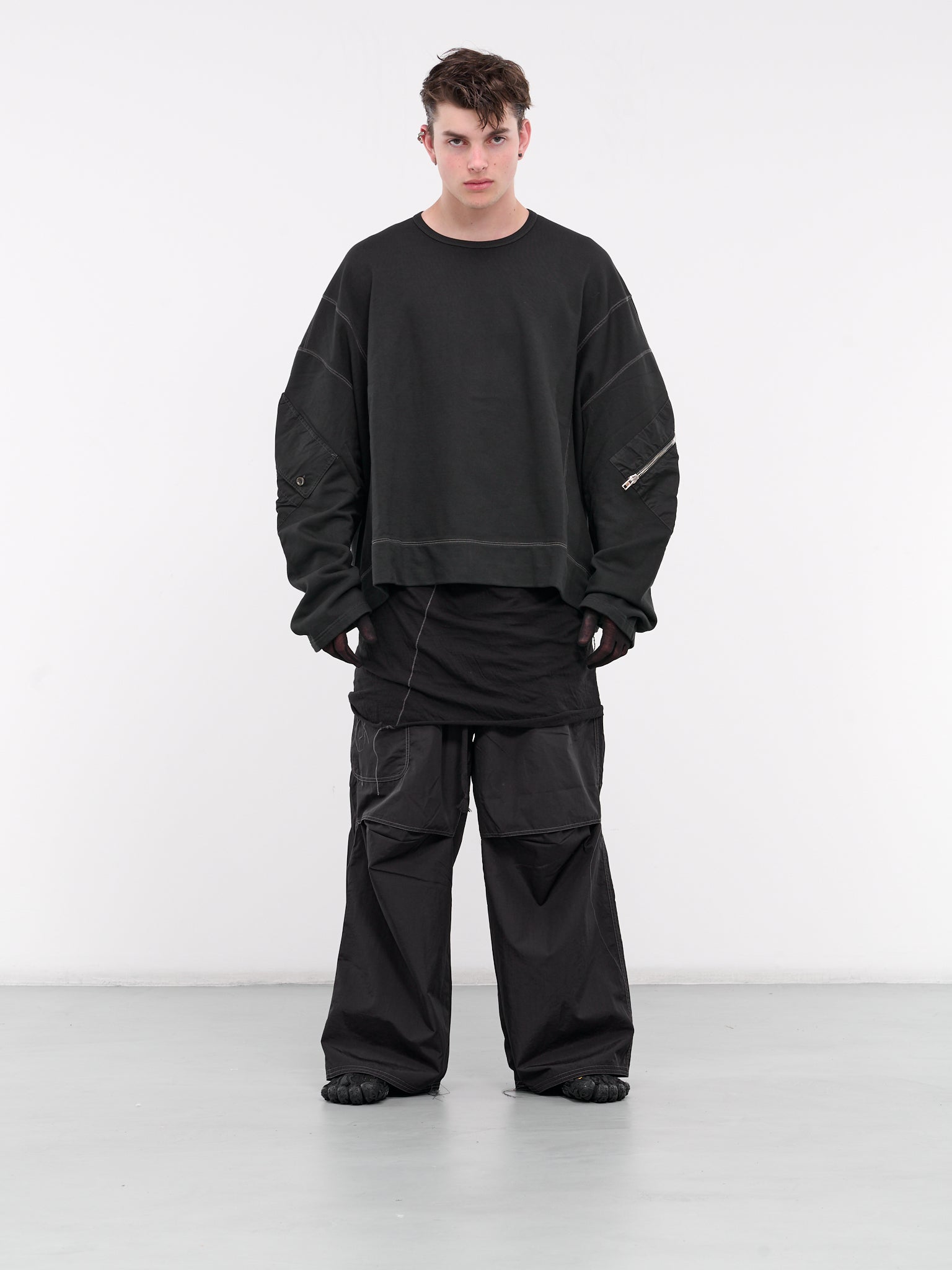 Bomber Crewneck Sweatshirt (JJ1011-BLACK)