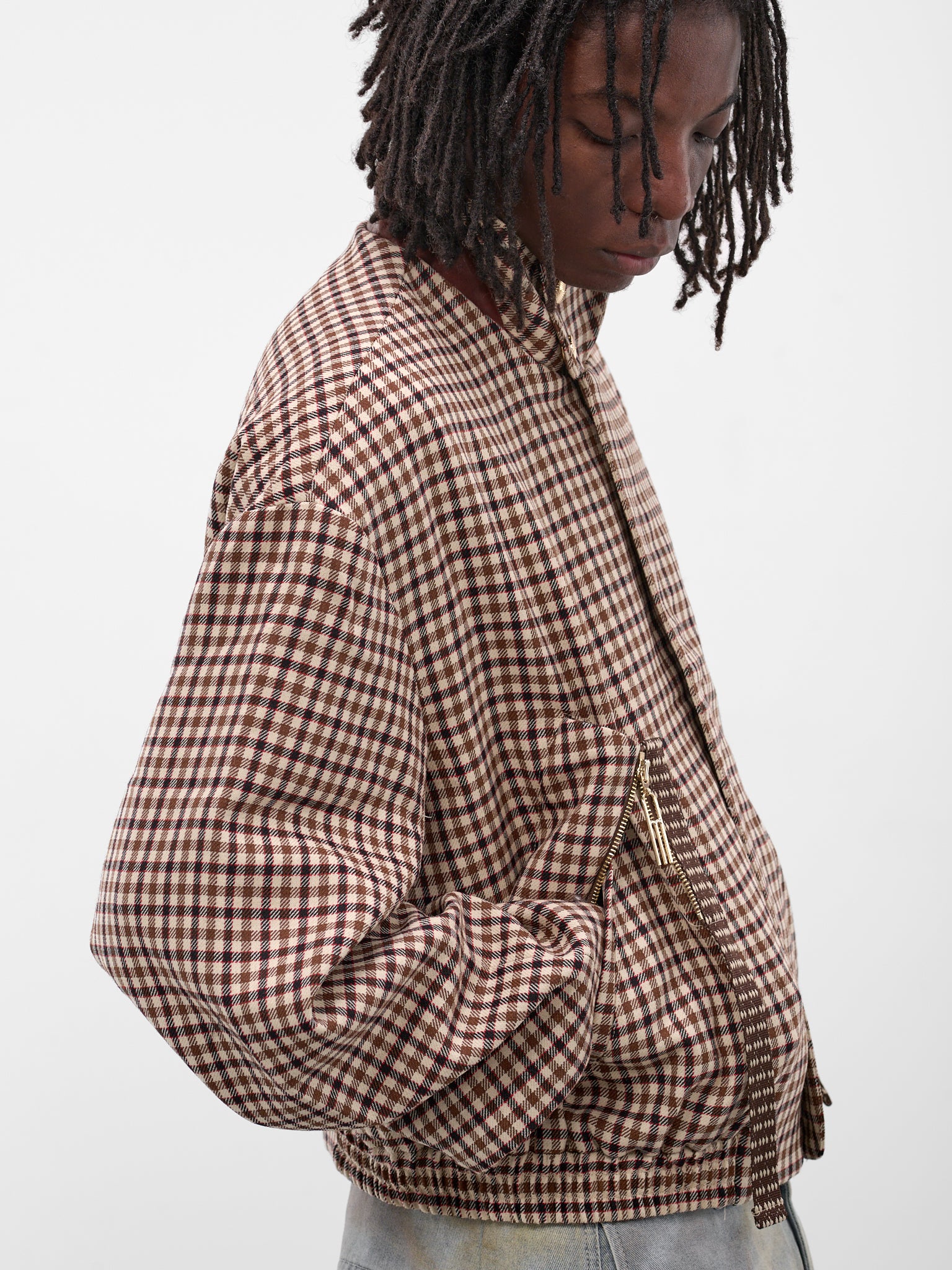 Medina Brown Plaid Harrington Jacket (JK-05-MP-MIGLE-PLAID-BROWN)
