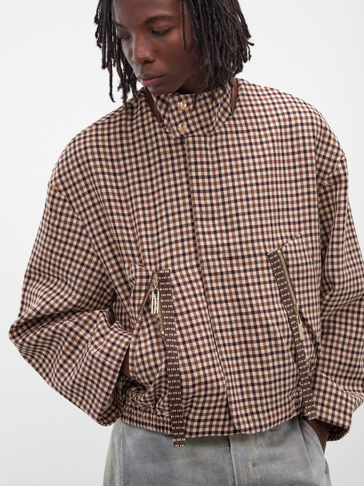 Medina Brown Plaid Harrington Jacket (JK-05-MP-MIGLE-PLAID-BROWN)