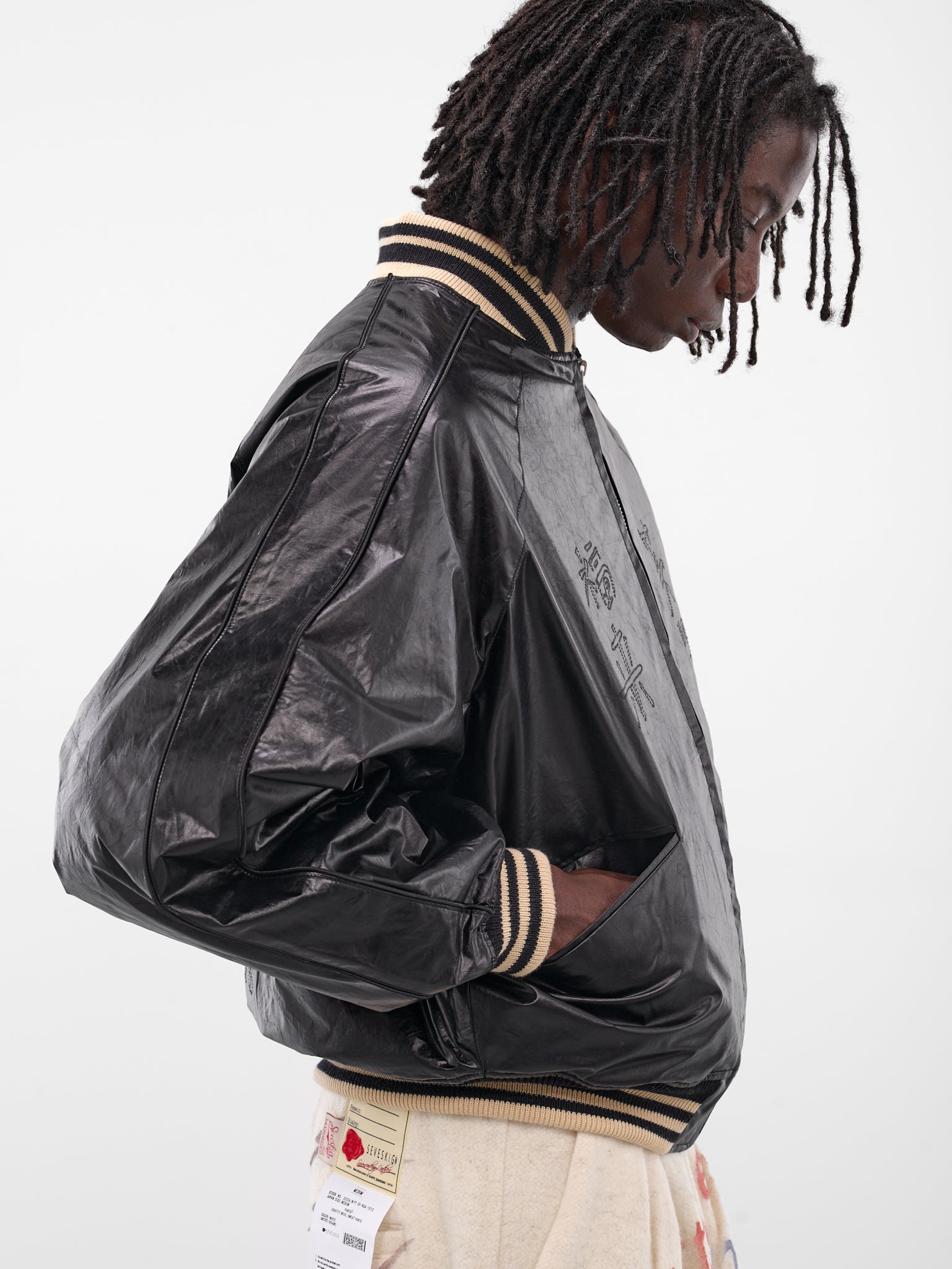 Black Reversible Graphic Souvenir Jacket (JK-SV-NGA-1003-BLACK)