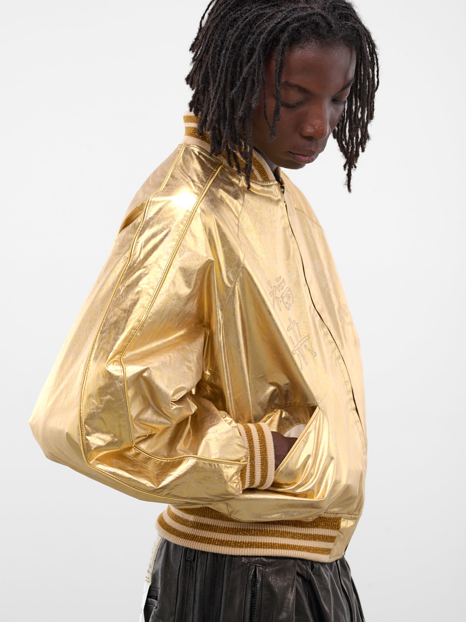 Gold Reversible Graphic Souvenir Jacket (JK-SV-NGA-1003-GOLD)