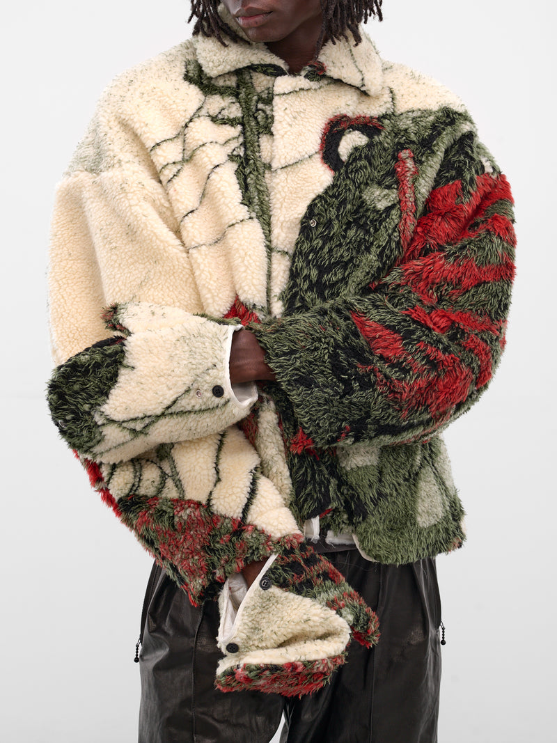 White Graphic Four Pile Jacket (JK-SV-NGA-1006-WHITE)