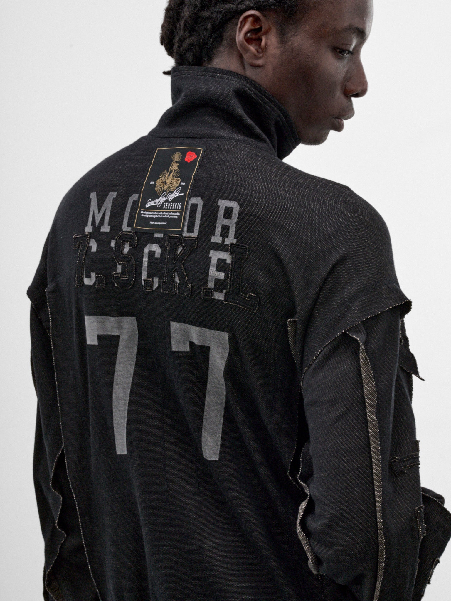 Black Deconstructed Honda Jacket (JK-SV-NRA-1004-BLACK)