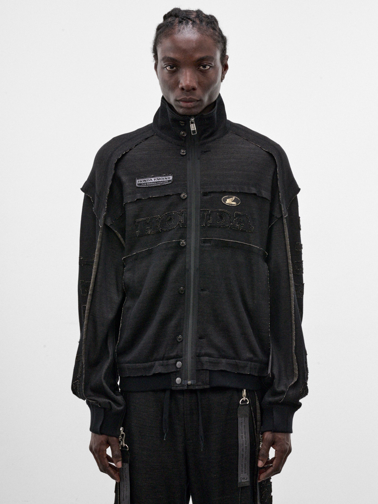 Black Deconstructed Honda Jacket (JK-SV-NRA-1004-BLACK)