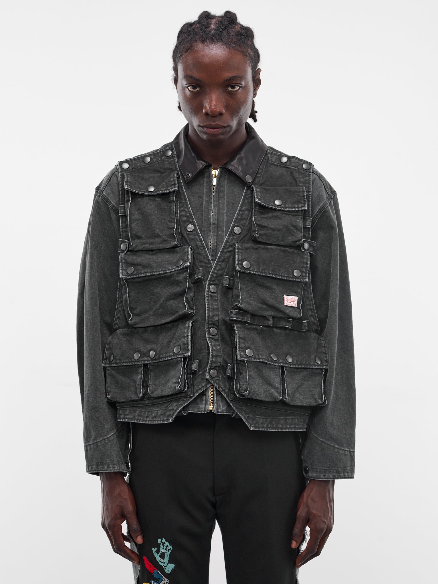 Layered Cargo Vest Skate Jacket (JK-SV-NRS-1001-BLACK)