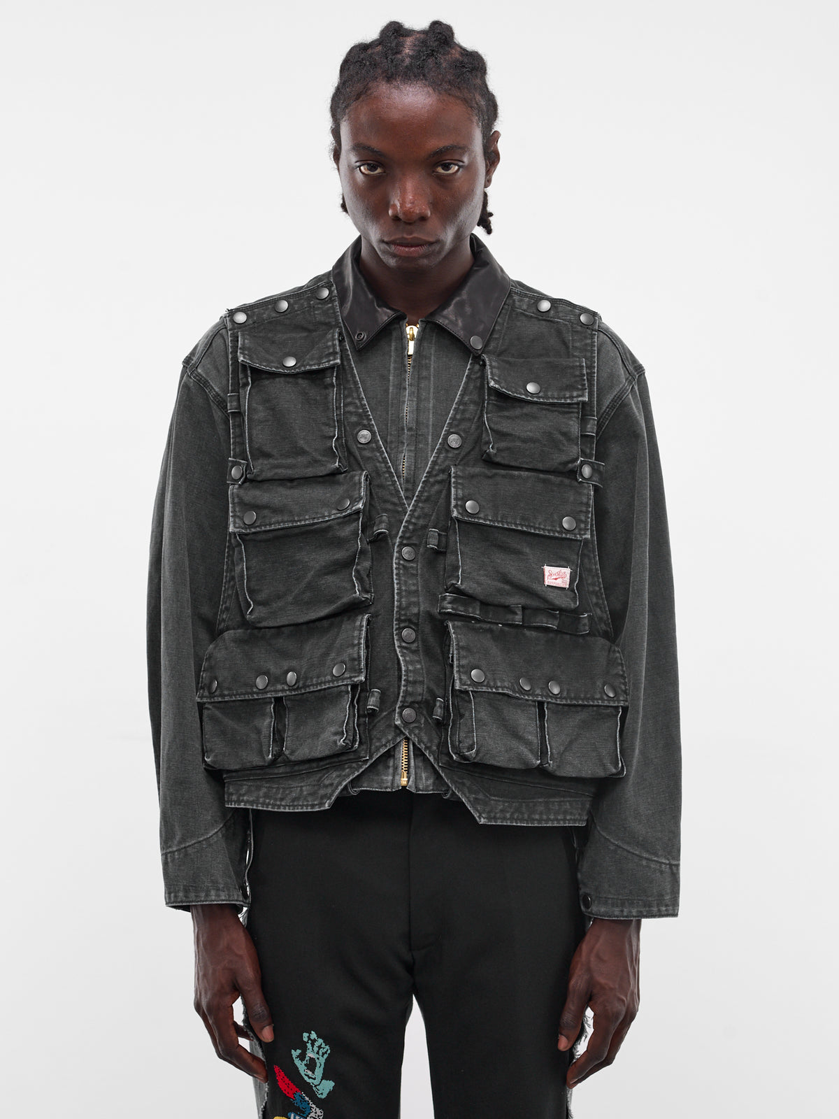 Layered Cargo Vest Skate Jacket (JK-SV-NRS-1001-BLACK)