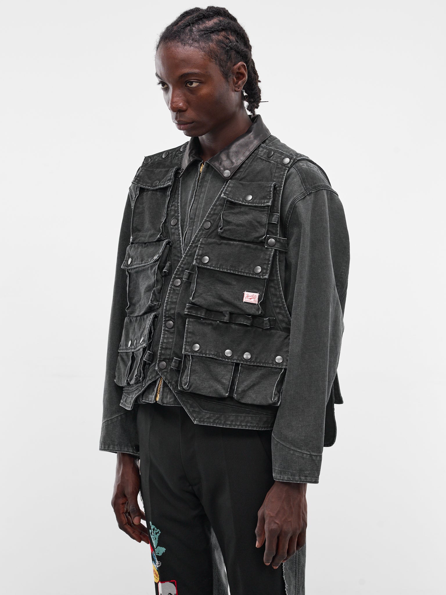 Layered Cargo Vest Skate Jacket (JK-SV-NRS-1001-BLACK)