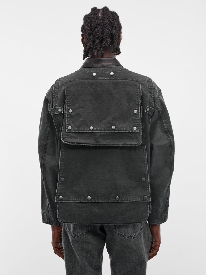 Layered Cargo Vest Skate Jacket (JK-SV-NRS-1001-BLACK)