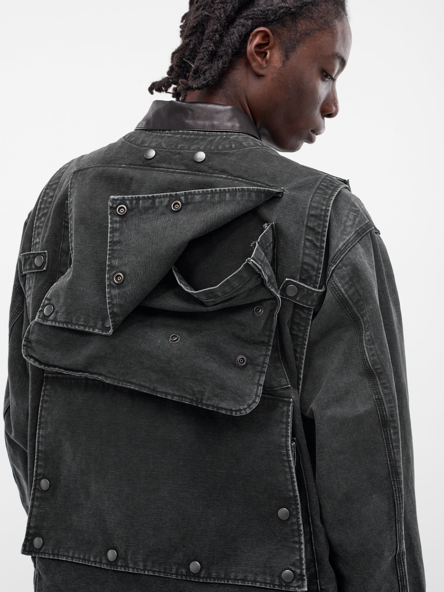 Layered Cargo Vest Skate Jacket (JK-SV-NRS-1001-BLACK)