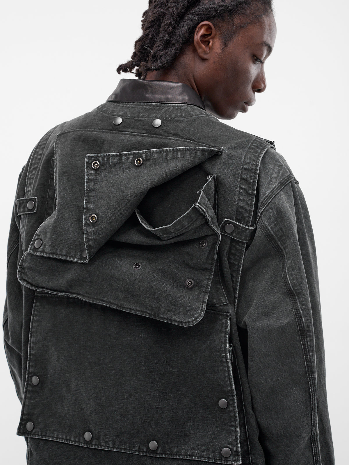 Layered Cargo Vest Skate Jacket (JK-SV-NRS-1001-BLACK)