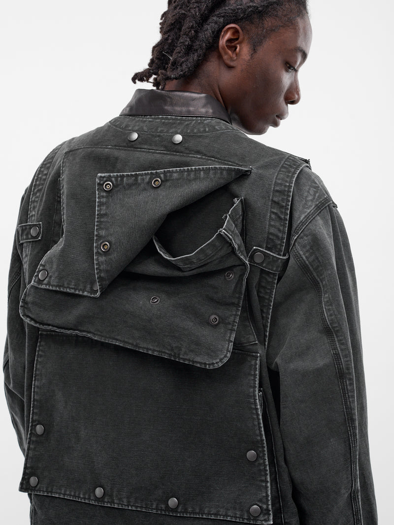 Layered Cargo Vest Skate Jacket (JK-SV-NRS-1001-BLACK)