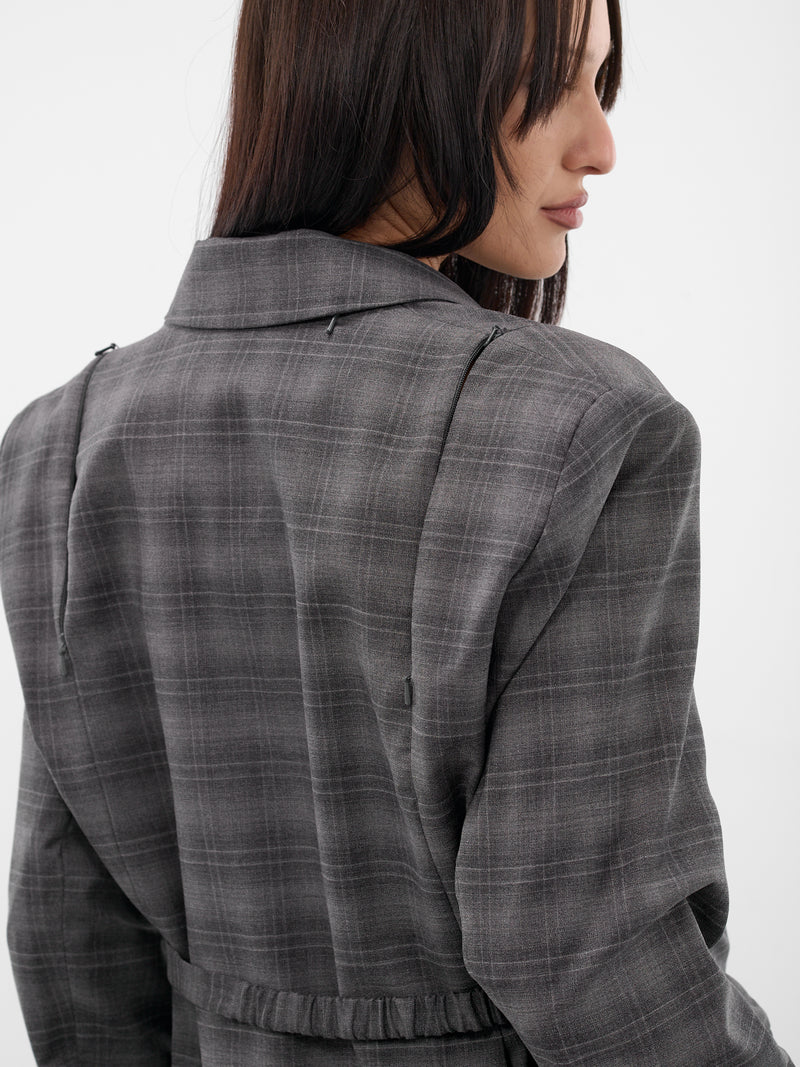 Gray Breakfast Plaid Wool Blazer (JK02-W19-P93-CHARCOAL-CHECK)