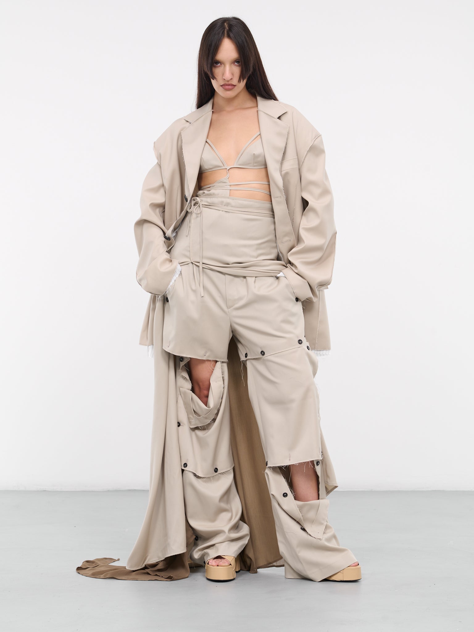 Paneled Trousers (TR02-01-BROWN)