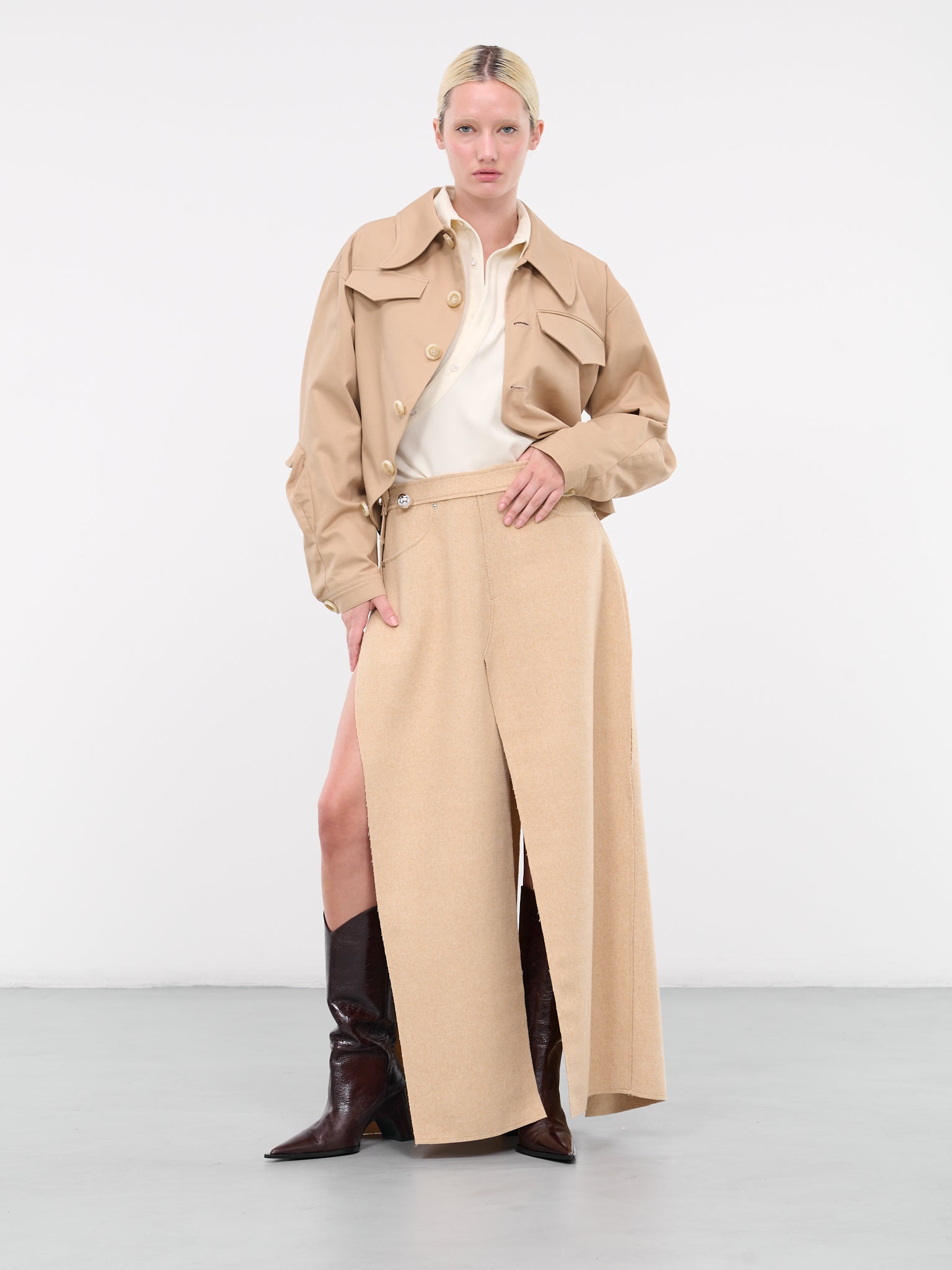 Bell Slit Skirt (JK06BG-BEIGE)