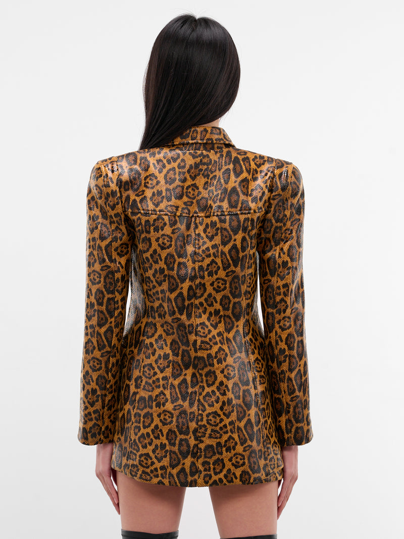 Leopard Print Coated Jacket (JK06-BROWN)