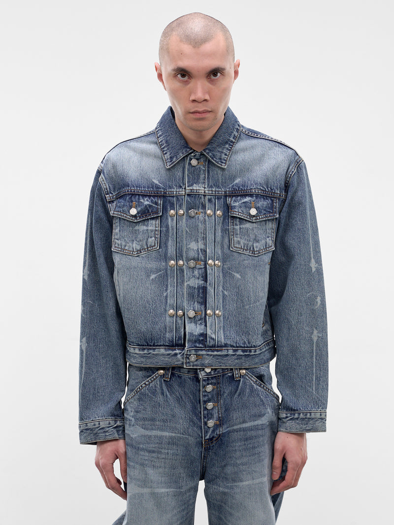 Blue Spine Laser Denim Jacket (JK0701-BLUE)