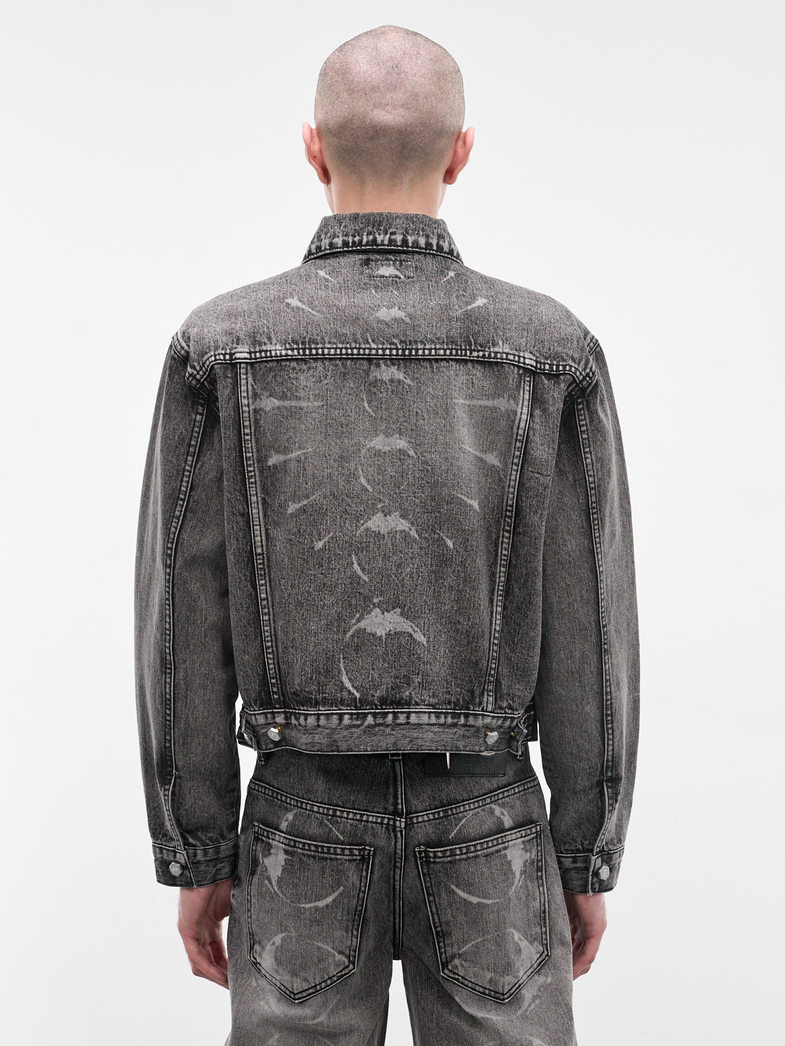 Black Spine Laser Denim Jacket (JK0702-BLACK)