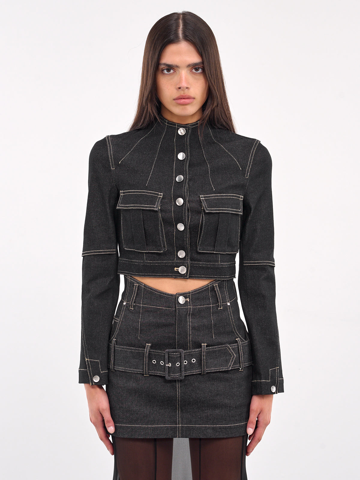 Retro Cropped Denim Jacket (JK07C1BL900-BLACK)