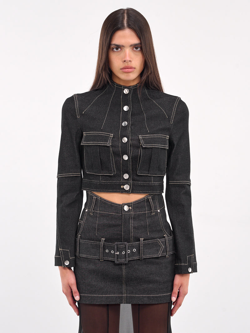 Retro Cropped Denim Jacket (JK07C1BL900-BLACK)
