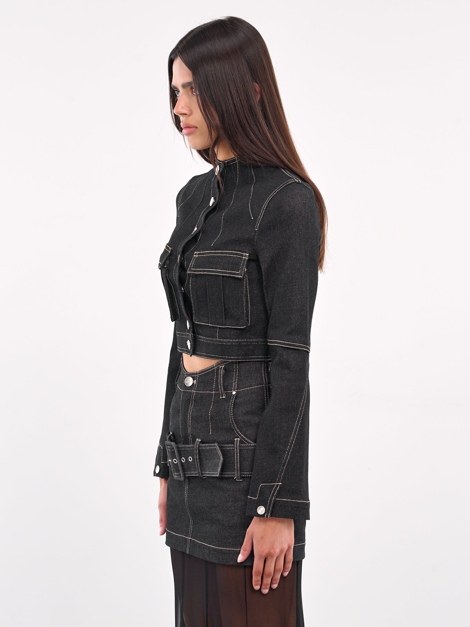 Retro Cropped Denim Jacket (JK07C1BL900-BLACK)