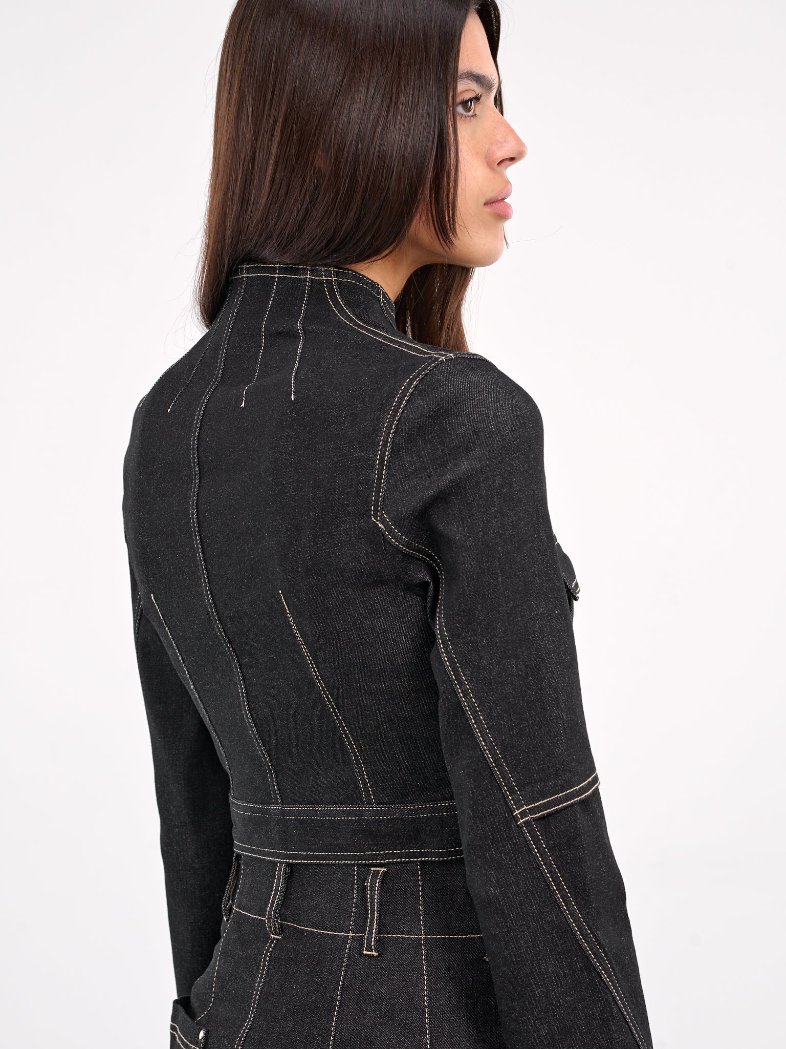 Retro Cropped Denim Jacket (JK07C1BL900-BLACK)