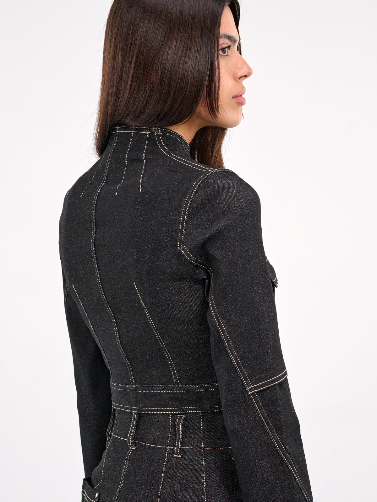 Retro Cropped Denim Jacket (JK07C1BL900-BLACK)