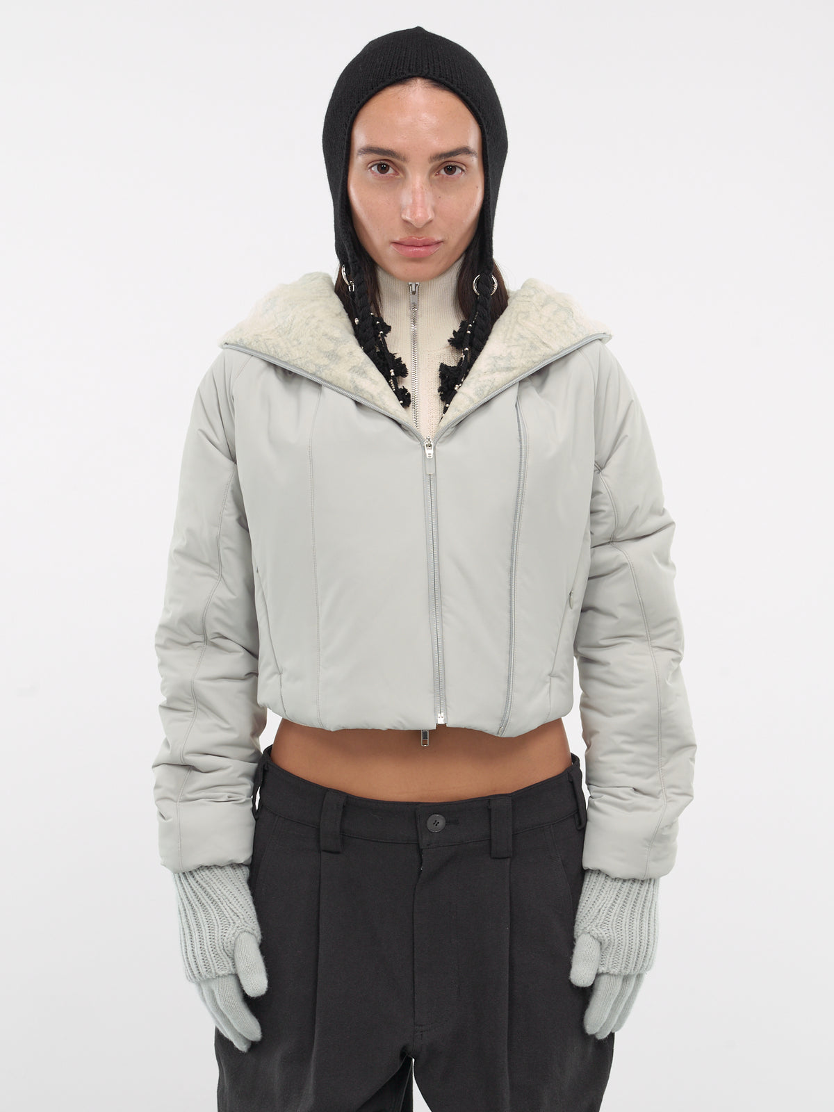 Padded Crop Jacket & Gloves (JK7FG-FRENCH-GREY)