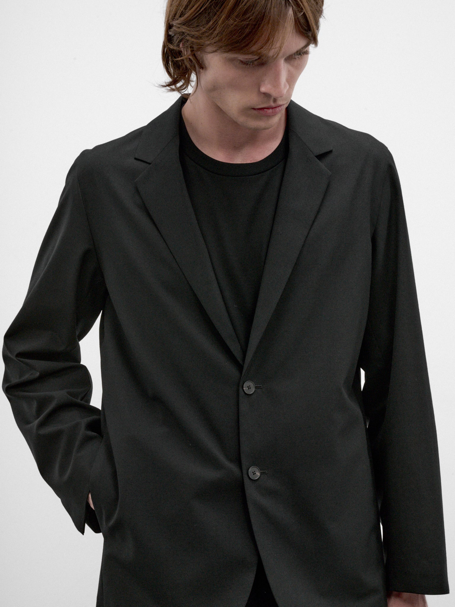 Black Wool Tropical Tailored Jacket (JKAGGM0700-BLACK)