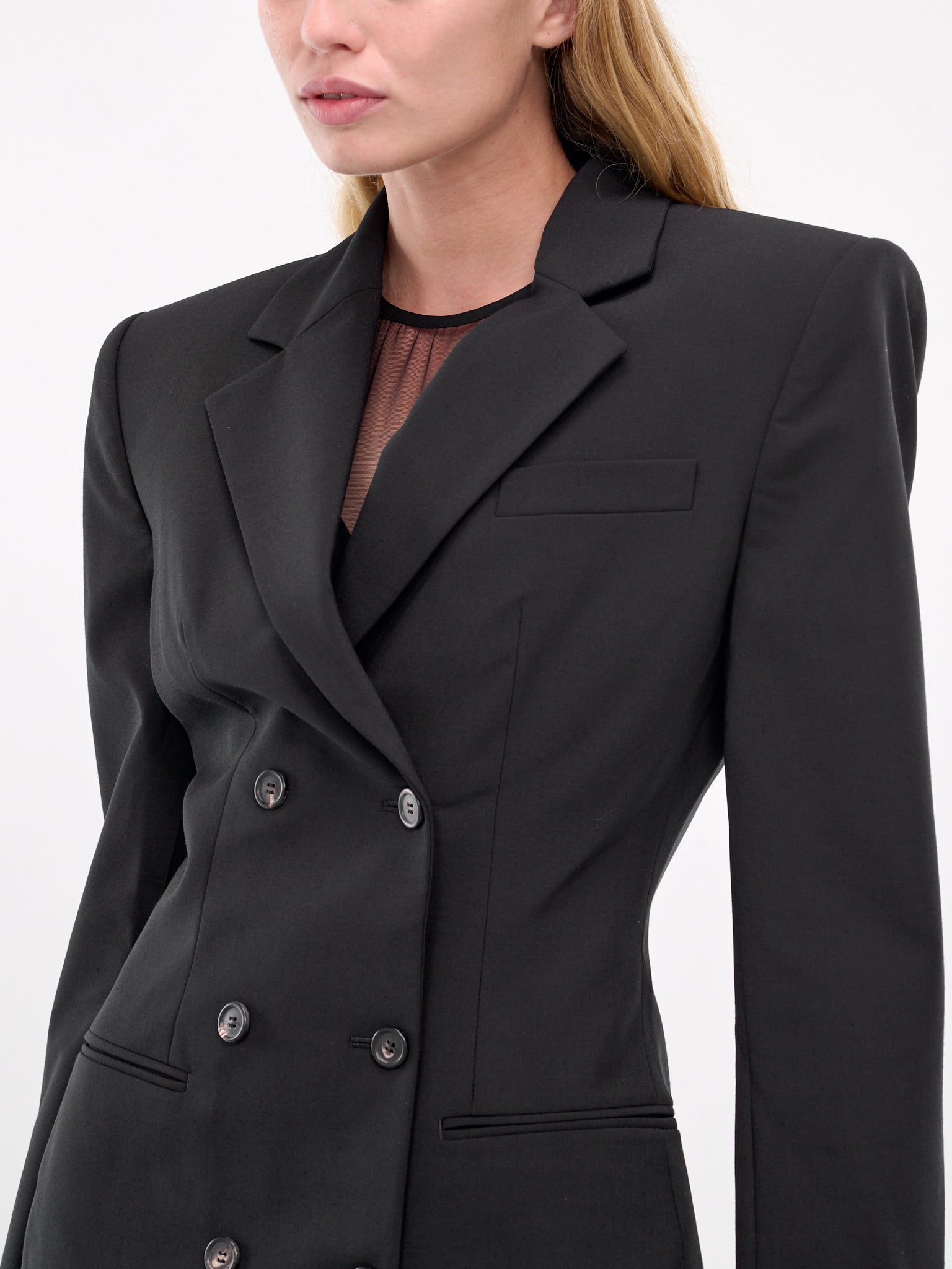 Women AUTH L'AGENCE Brooke Double Breasted Tweed Blazer Jacket Coat Purple