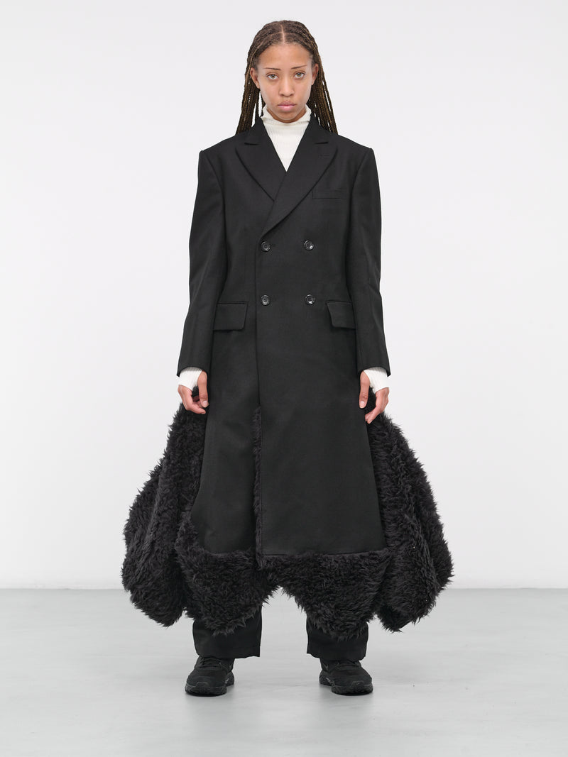 Faux Shearling Ruffled Overcoat (JL-C017-051-BLACK-BLACK)