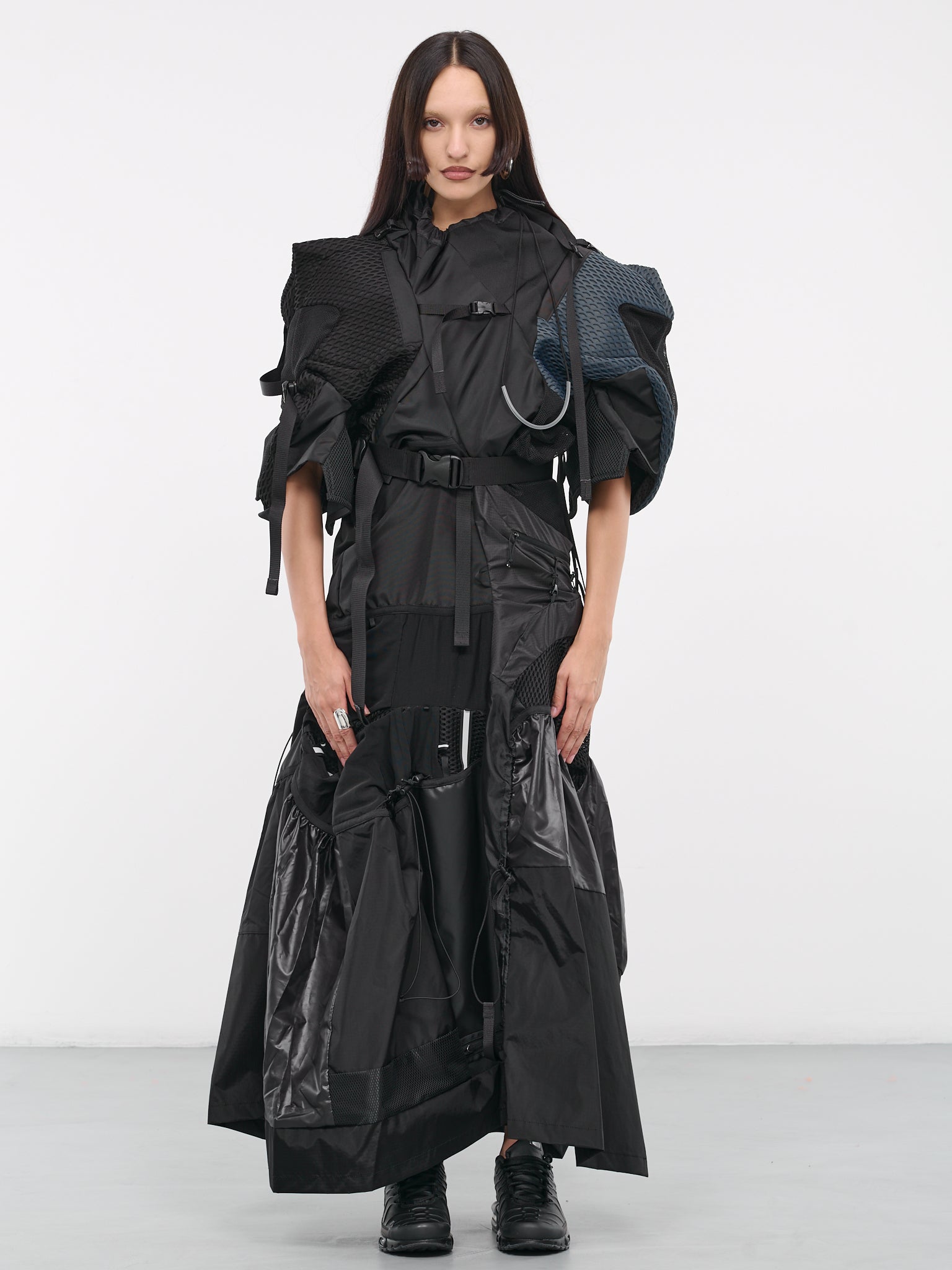Paneled Drawcord Dress (JL-O004-051-BLACK)