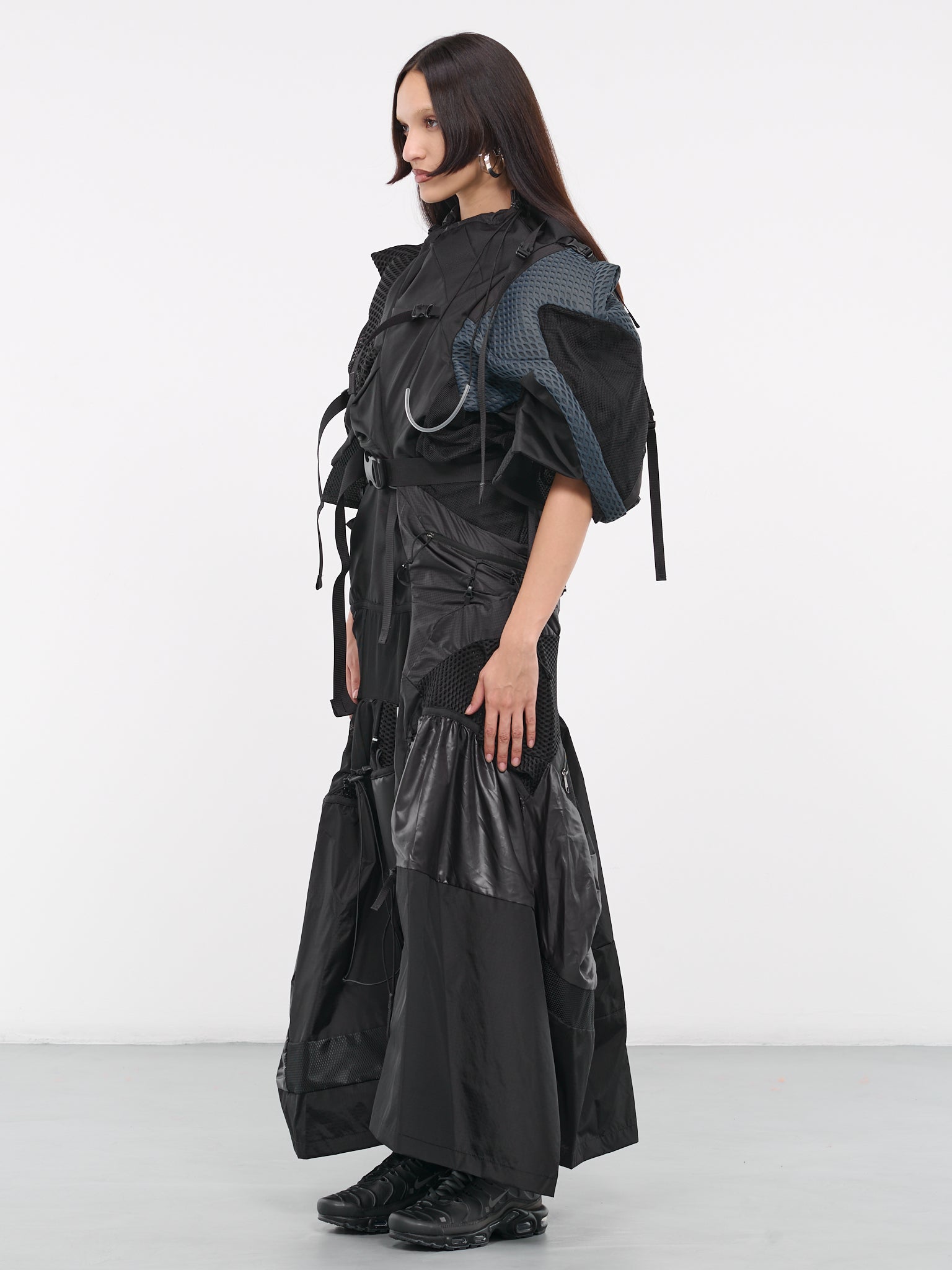 Paneled Drawcord Dress (JL-O004-051-BLACK)