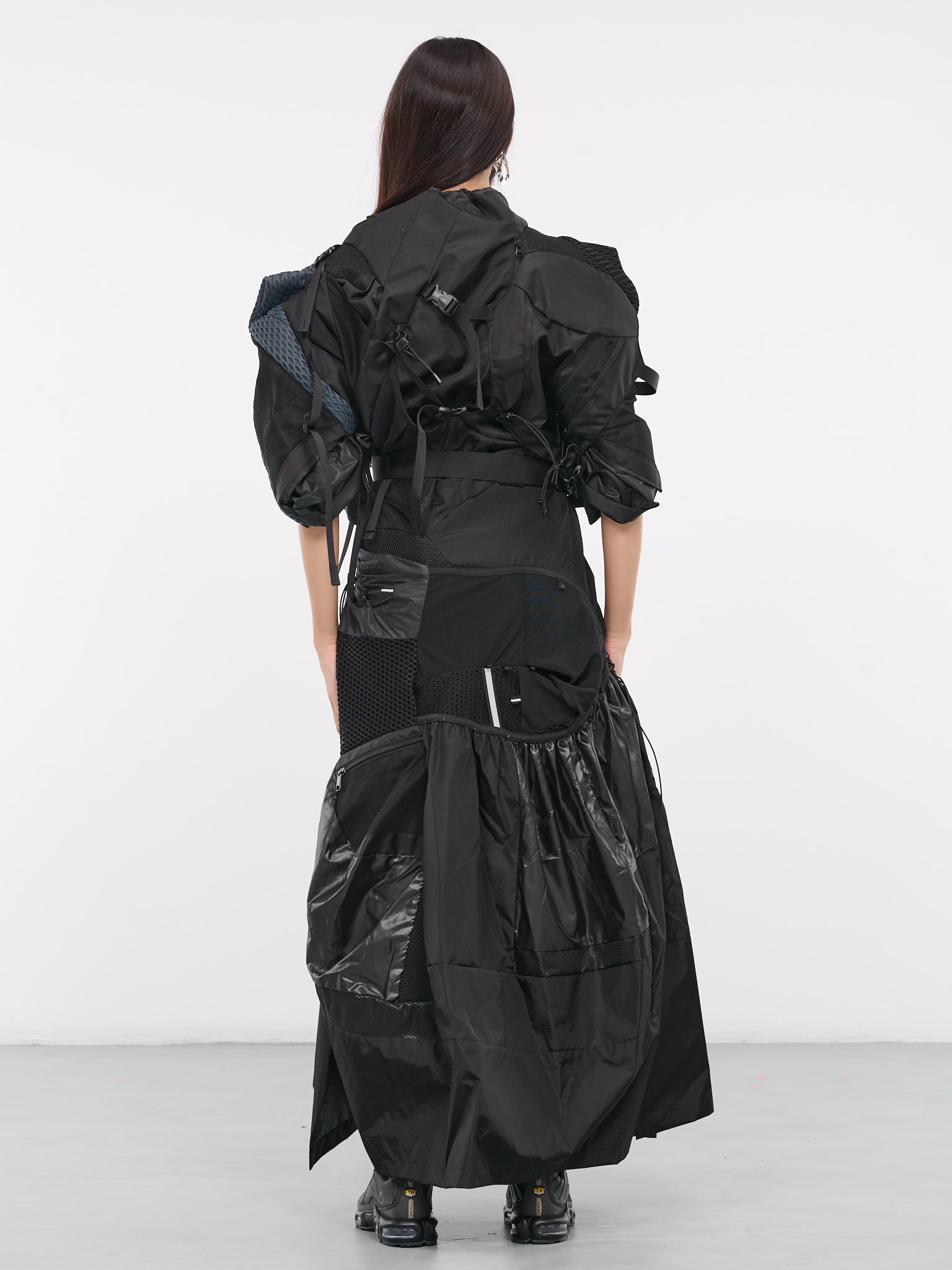Paneled Drawcord Dress (JL-O004-051-BLACK)