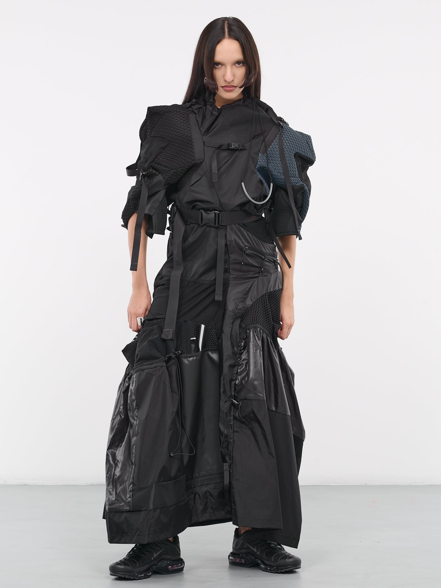 Paneled Drawcord Dress (JL-O004-051-BLACK)