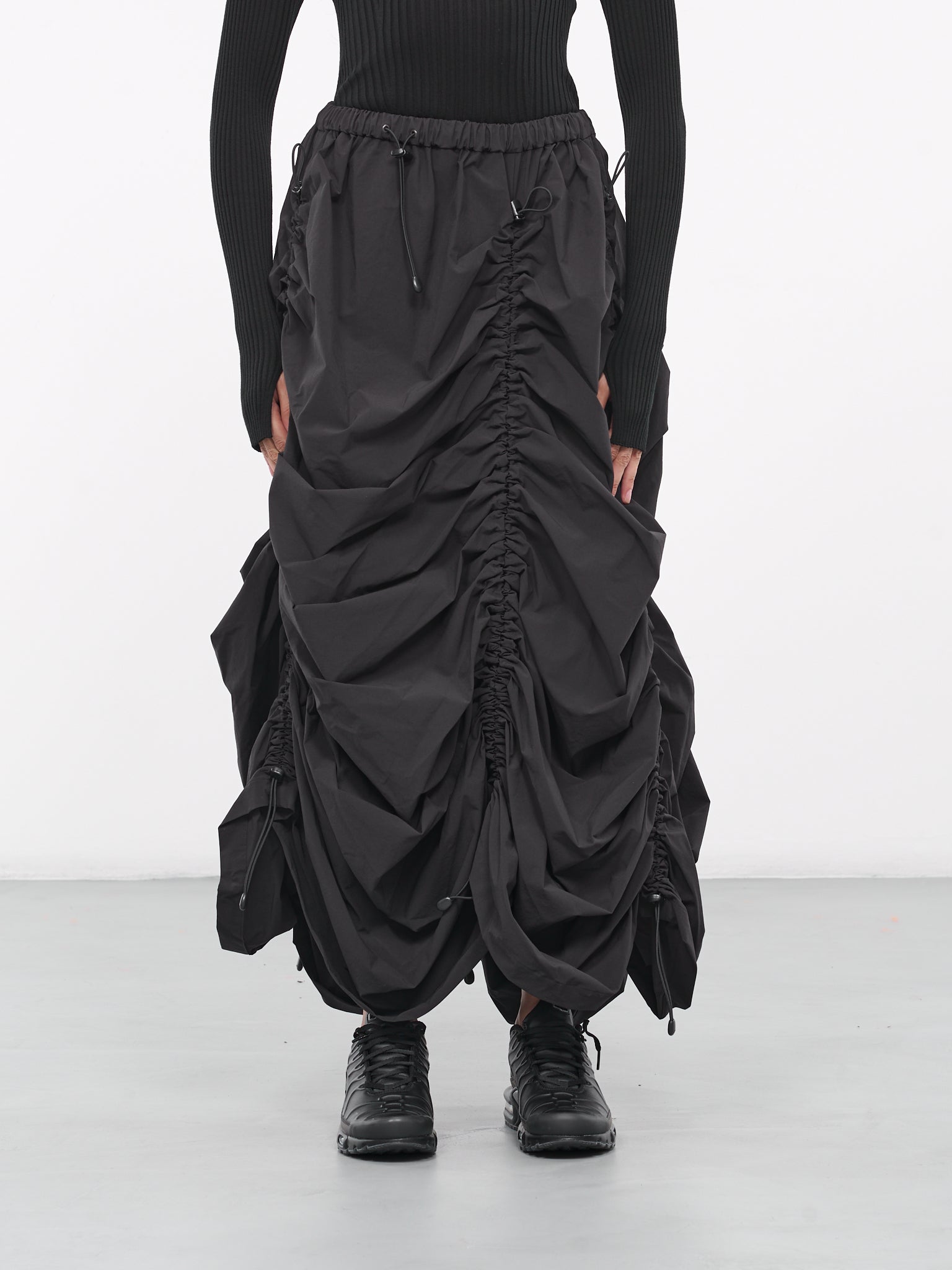 Drawcord Midi Skirt (JL-S014-051-BLACK)