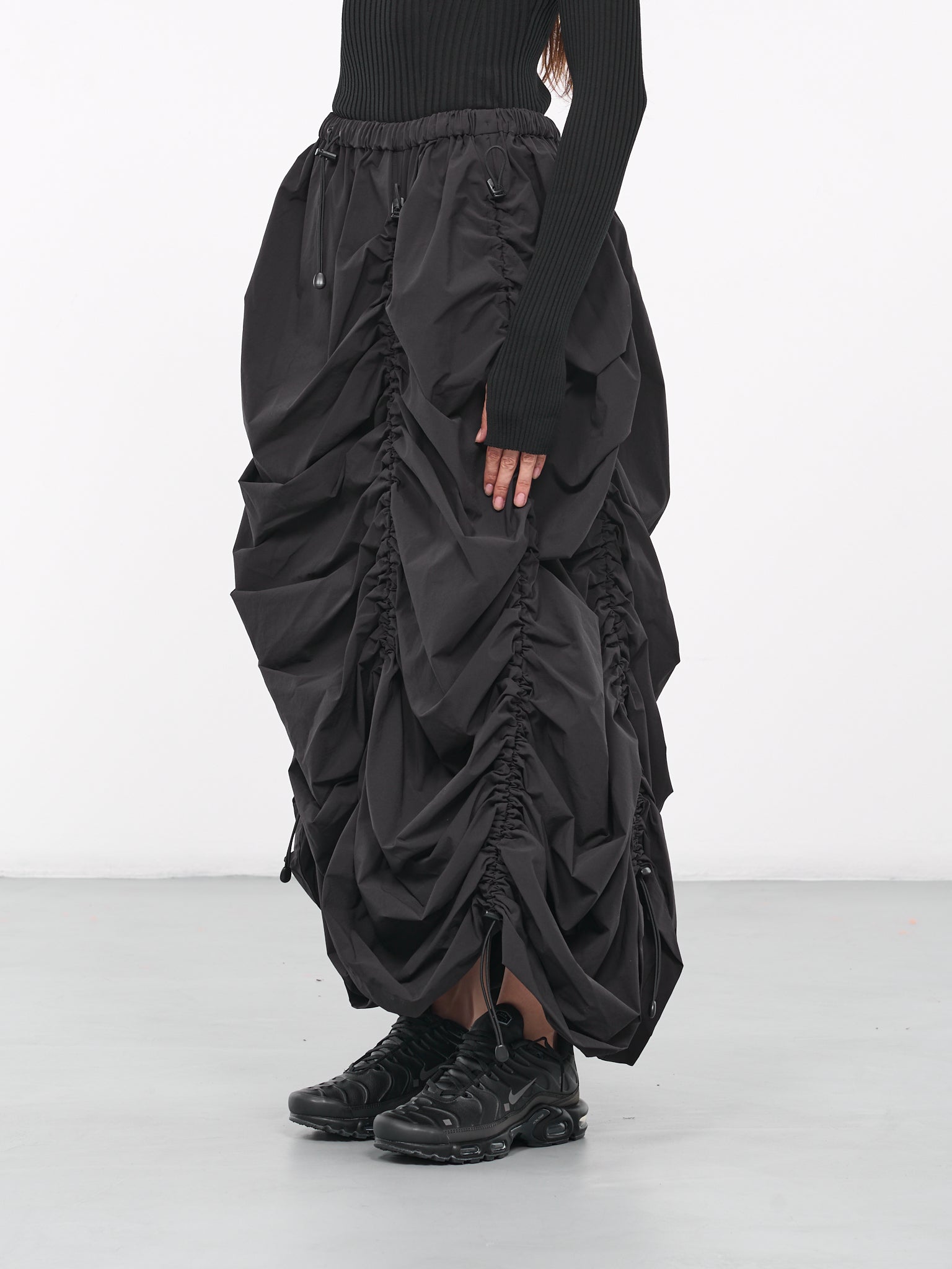 Drawcord Midi Skirt (JL-S014-051-BLACK)